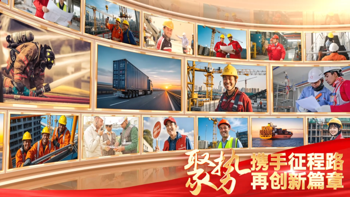 金色大气照片墙展示图片汇聚ae模板