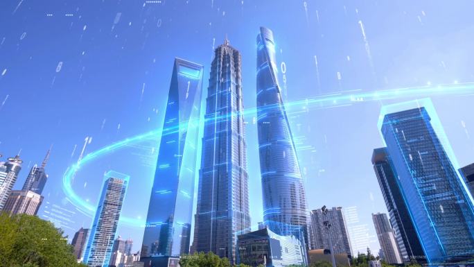 北上广科技城市线条包装视频素材