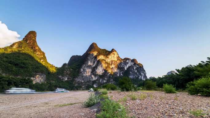 桂林漓江九马画山黄昏延时