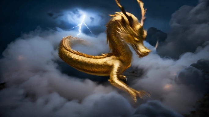龙腾云涌雷电特效