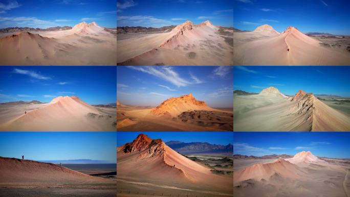 航拍青海湖冷湖胭脂山黑独山戈壁滩风光