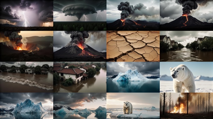 自然灾害震撼影像合集 极端天气与生态变化