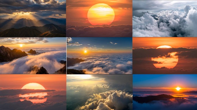 云海日出壮丽山河云雾缭绕山峰奇观云层日落