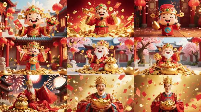 财神喜气盈门迎接新年