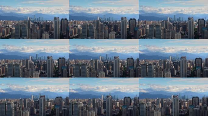 航拍城市云海山川