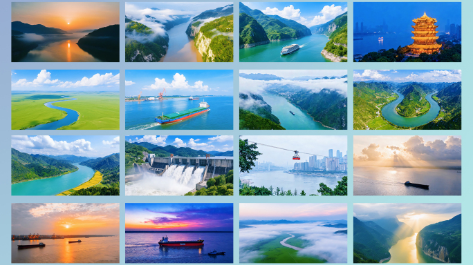 长江航拍长江航运大好河山大美中国