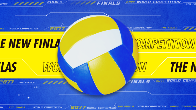 排球转场赛博朋克酷炫文字标题游戏比赛赛事