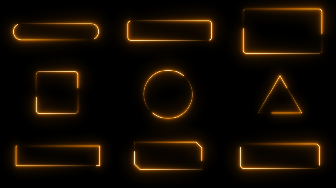 9款 金色流光边框（4k透明底）