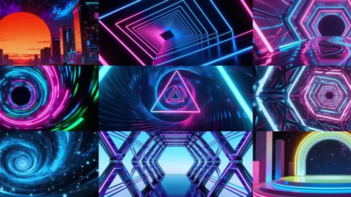 舞台背景 手绘插画LED大屏背景动画