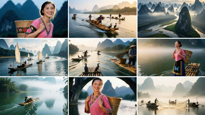 《山歌好比春江水》配乐背景视频 桂林山水