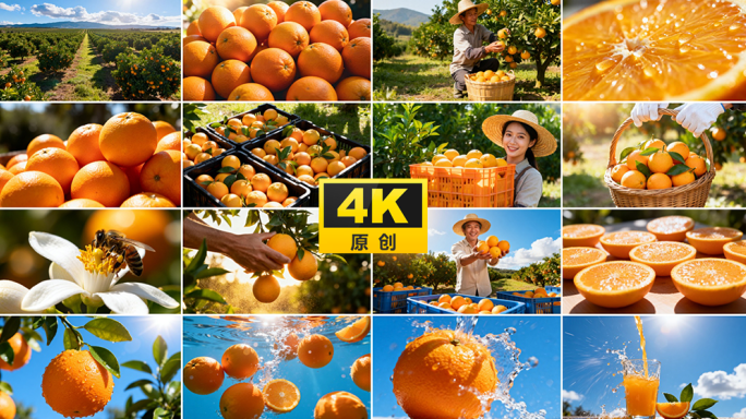 新鲜橙子农业种植果园橙子基地采摘