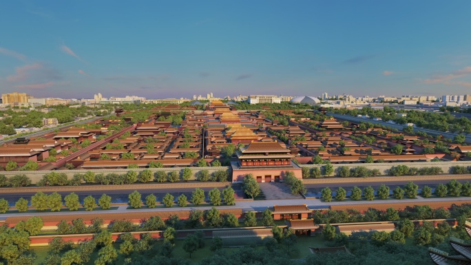 北京中轴线景山公园中轴线故宫