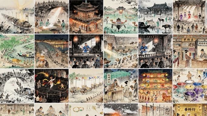清明上河图古风市井生活百态