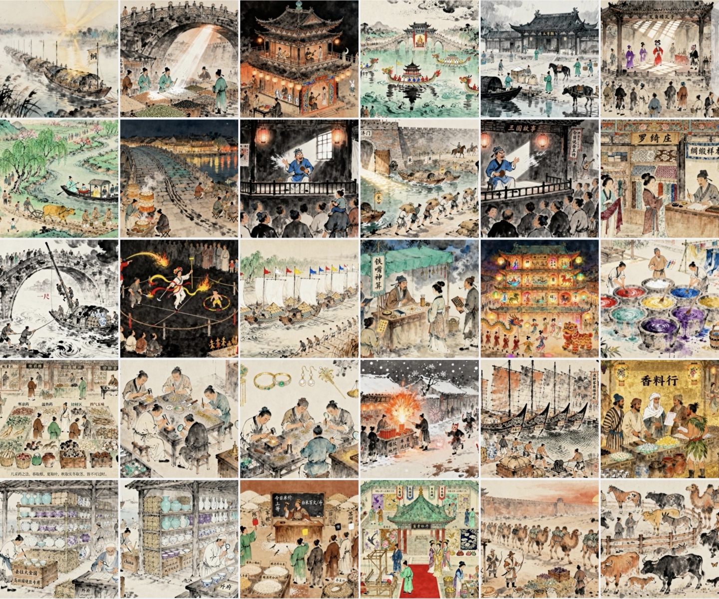 清明上河图古风市井生活百态