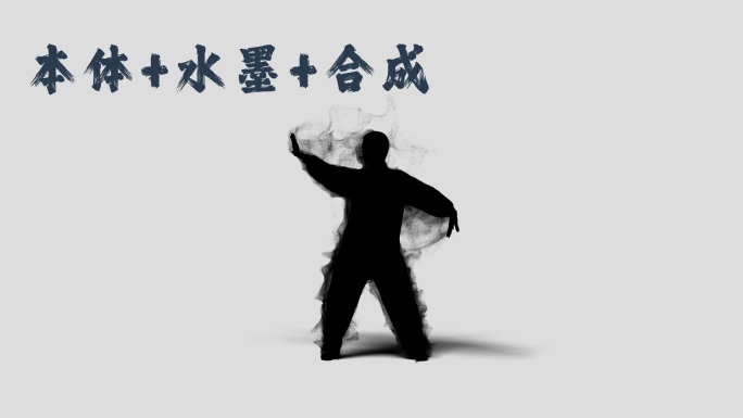 中国风水墨粒子太极