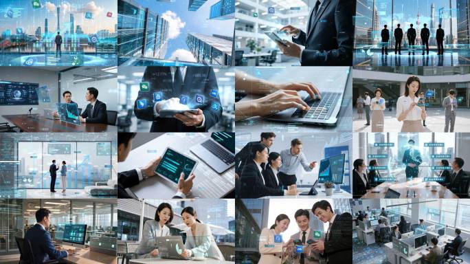 企业宣传片高端商务精英数字化办公通用镜头
