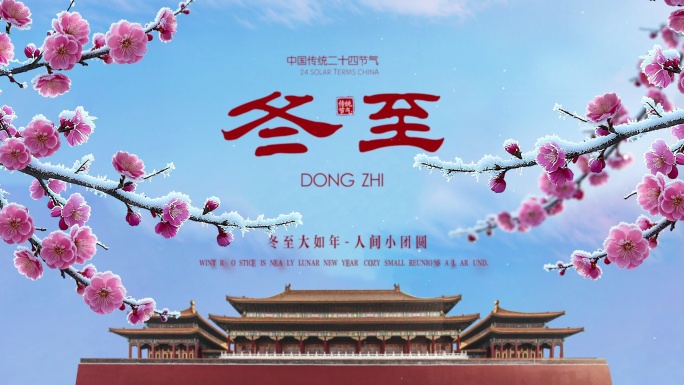 红墙梅花立冬冬至片头