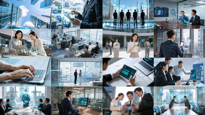 企业宣传片高端商务精英数字化办公通用镜头