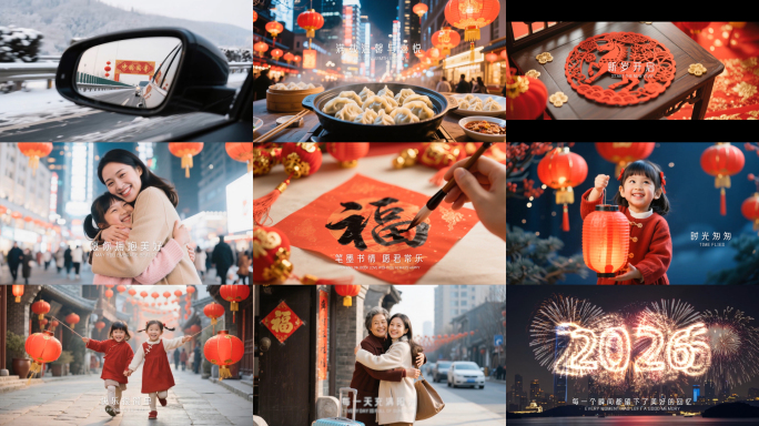 新年团圆喜庆瞬间PR模板