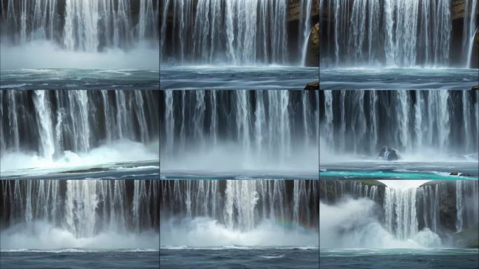 壮观瀑布水流视频素材