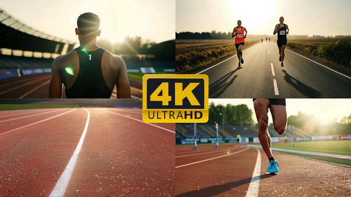 田径赛场跑道 短跑运动员