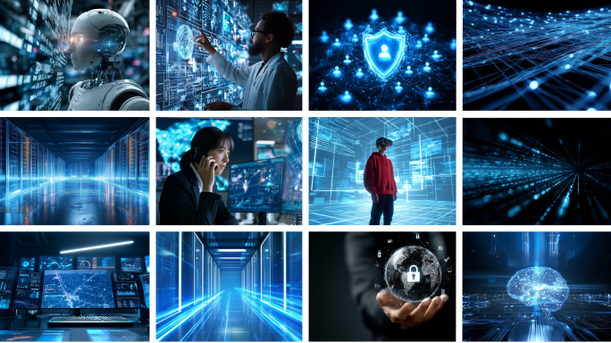 科技感数据中心未来智能服务器机房