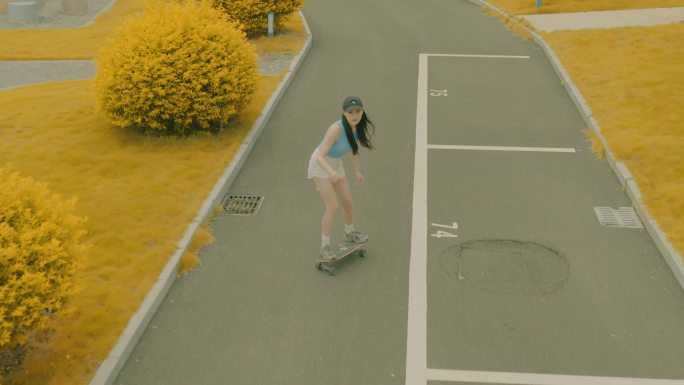 活力女孩户外滑板