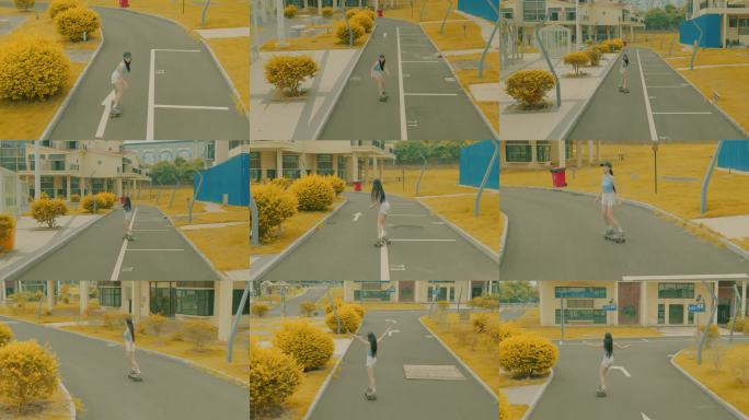 活力女孩户外滑板