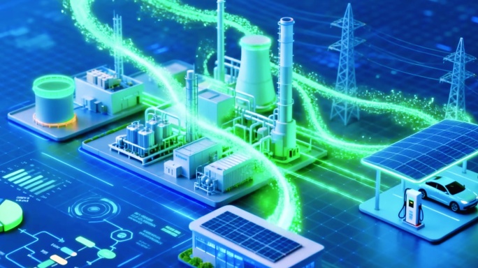 新能源发电动态可视化背景图高清