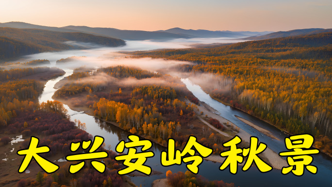 大兴安岭秋景风光航拍延时合集4K