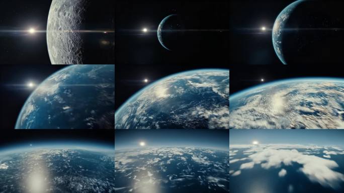 从太空到云层视角