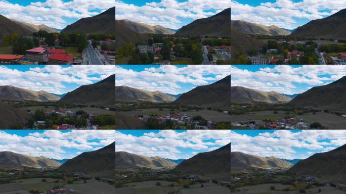 高原小镇航拍风光