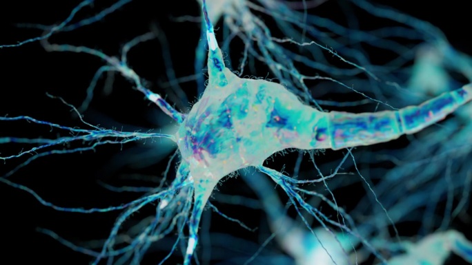 生物工程神经元因电活动而闪烁，融合了有机生命和合成生命。