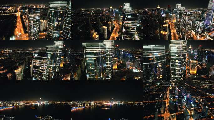 苏州W酒店城市夜景航拍