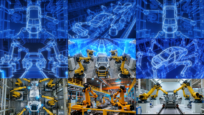 汽车生产制造工业生产智能生产线现代新能源