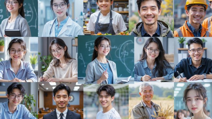 两款各种人物笑脸汇聚标志AE模板