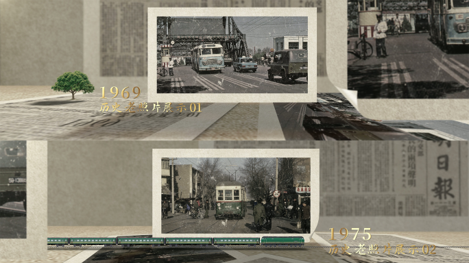 宽屏企业老照片图文回顾展示AE模板