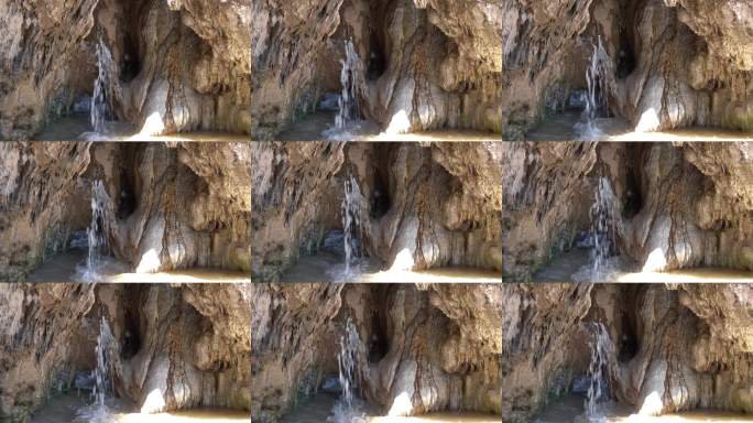 岩石间流水慢镜头