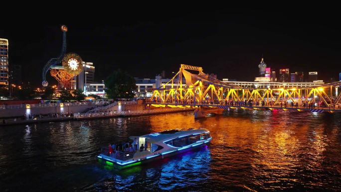 天津海河游船夜景合集