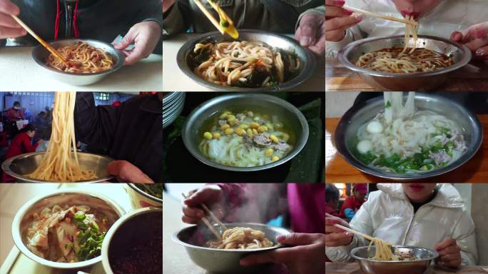 桂林米粉米粉热气腾腾的嗦粉瞬间