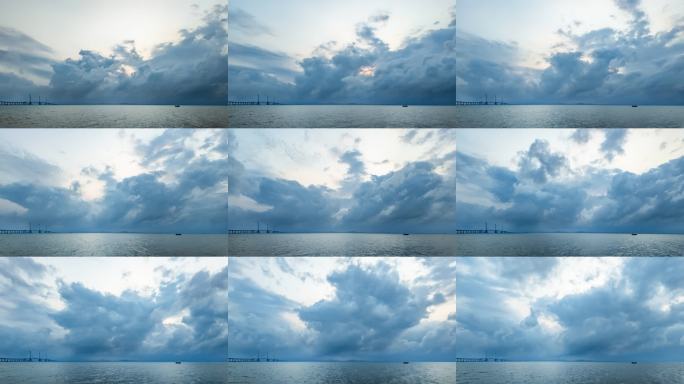 跨海黄茅海大桥航拍延时