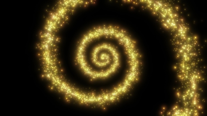 金色螺旋星光粒子特效