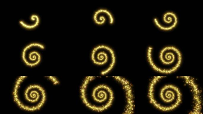 金色螺旋星光粒子特效