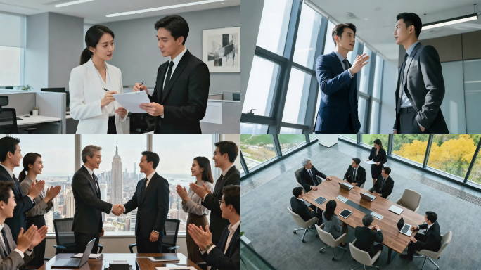 【4K】办公室职场会议白领商谈交流