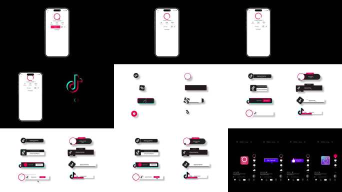 TikTok  UI界面风格包装动画