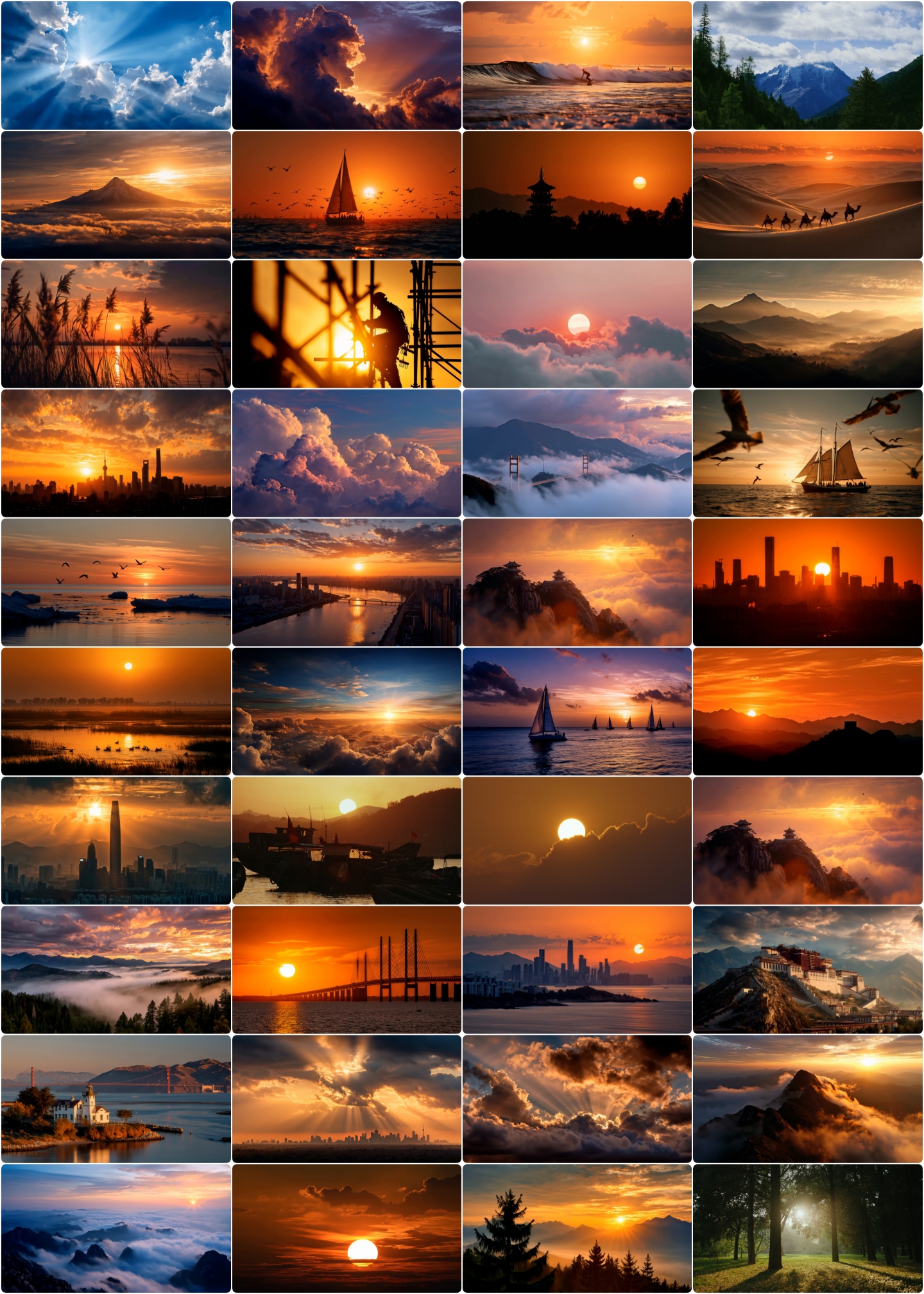 日出日落云海延时夕阳朝阳太阳升起落山唯美