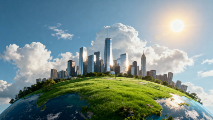 绿色城市生态环保未来城市和谐发展碳中和