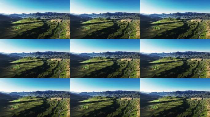 航拍日出阳光下的甘南甘加秘境风光