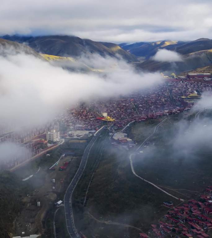 延时-色达喇荣五明佛学院色达佛学院航拍