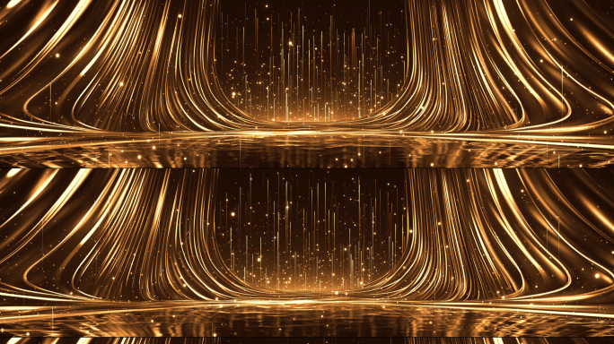 8k大气金色粒子光线上升颁奖晚会背景循环